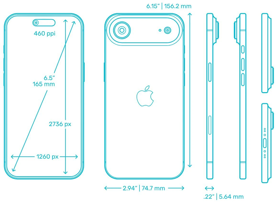Dimensions of the iPhone Air