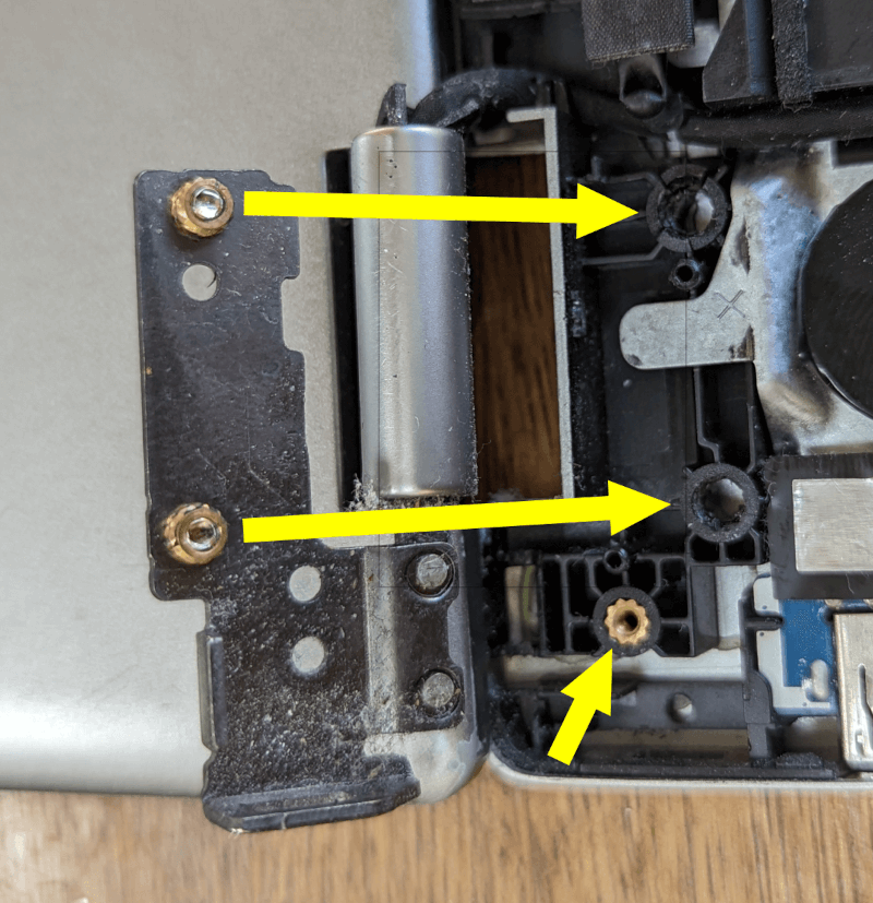 Crappy laptop hinge